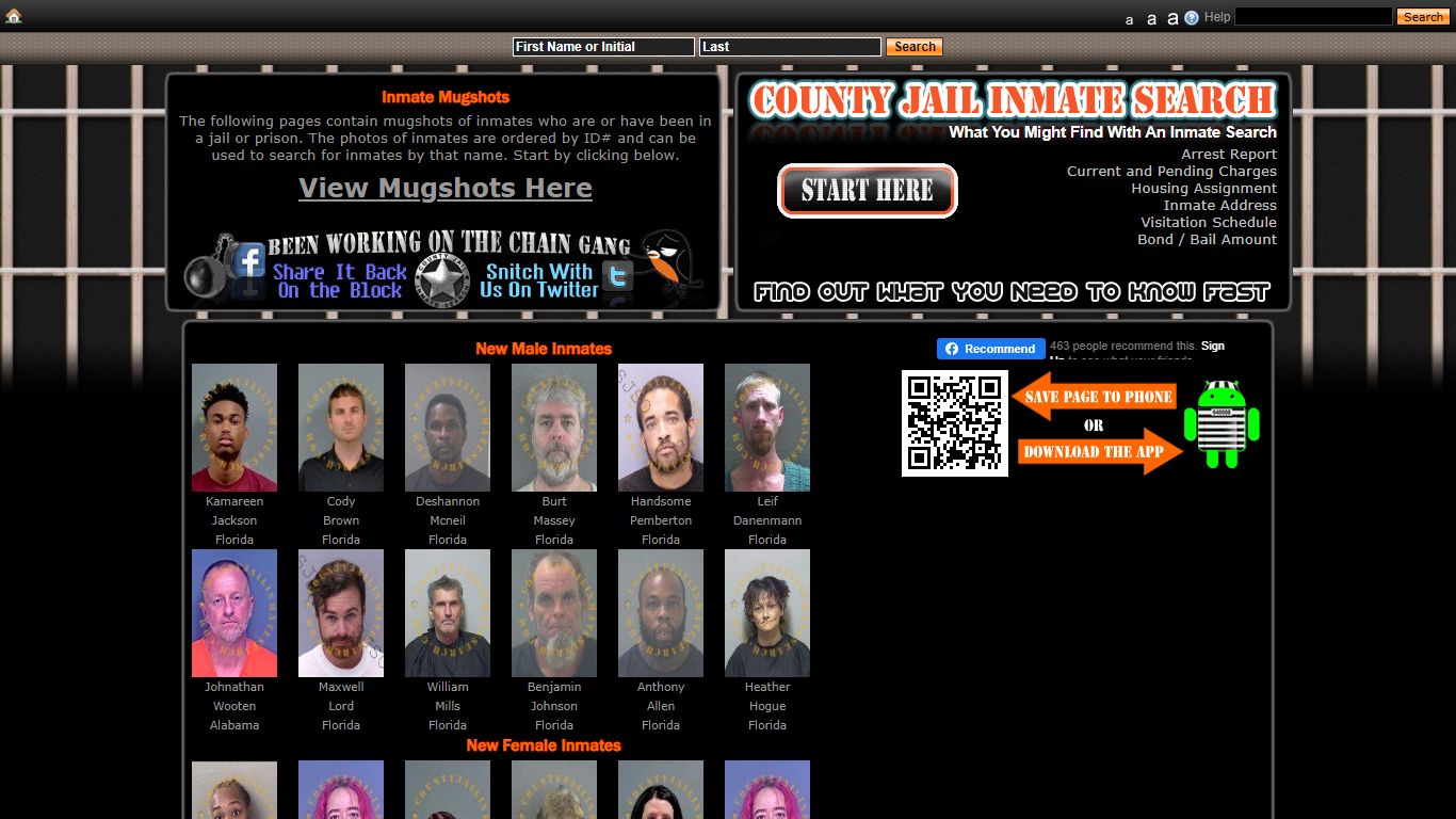 Recent Arrest Mugshots And Inmate Search - County Jail Inmate Search